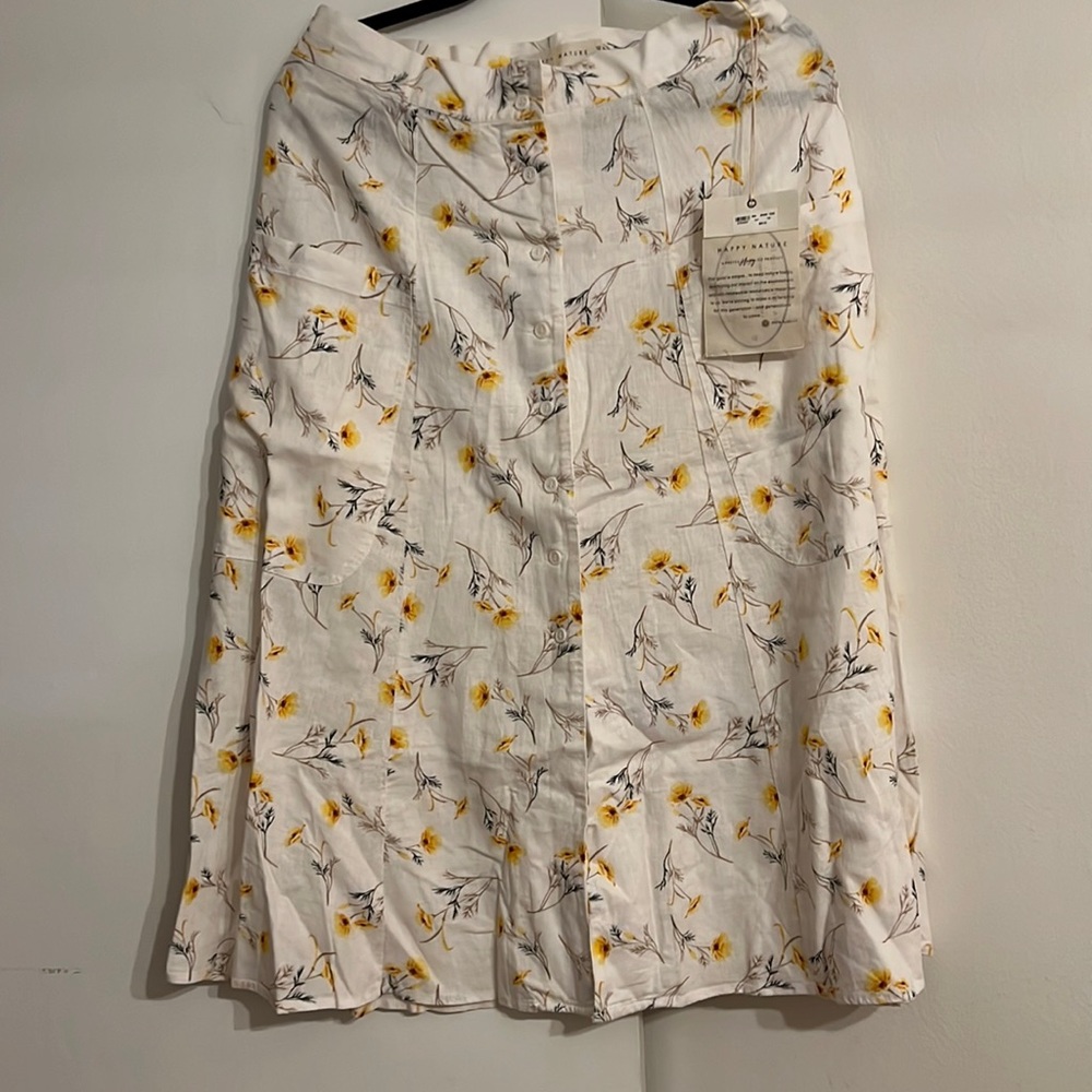 Happy x Nature linen midi skirt